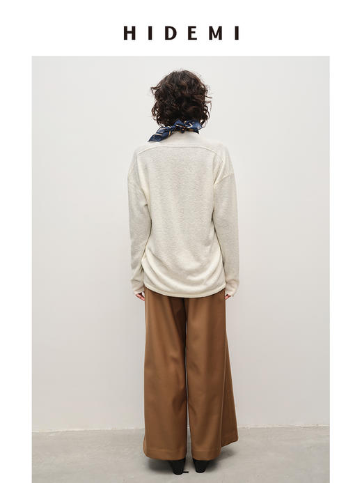 HIDEMI 简约挺括感阔腿长裤 黑色/卡其色 商品图3