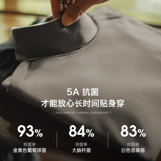 马登工装休闲黑色打底衫抗菌半高领老钱风保暖内衣长袖T恤男秋冬 商品图3