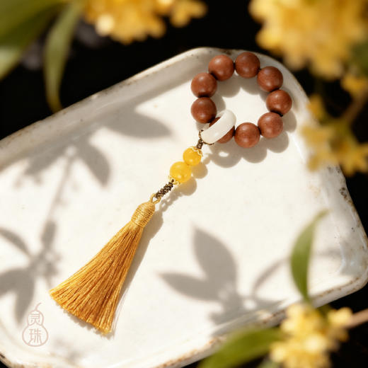 热卖！美哭了！戚龙珠 灵珠富贵双全系列合香珠手串 黄玛瑙+六种香材 非遗工艺 商品图8