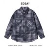 SDSA男士秋冬新款痞帅男装韩版休闲扎染格子纽扣翻领长袖衬衫百搭 商品缩略图0