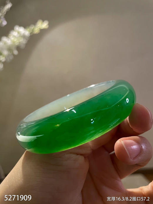 冰飘翠轮胎镯【5271909】圈口57.2~具体价格微信咨询 商品图0