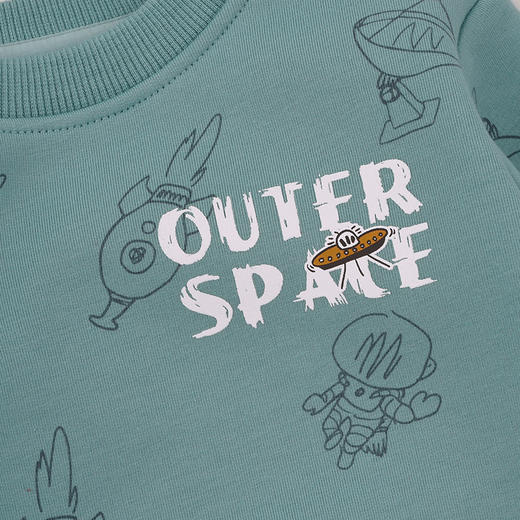 棉果果冬季新品男童复合奥利绒保暖加绒满印套头卫衣M412180425750 商品图2