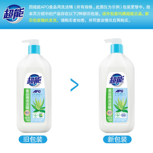 【孕婴专享】超能APG食品用洗洁精纳米去油芦荟清香易漂洗无残留洁浓缩配方亲肤不伤手餐具果蔬奶瓶清洗 商品图1