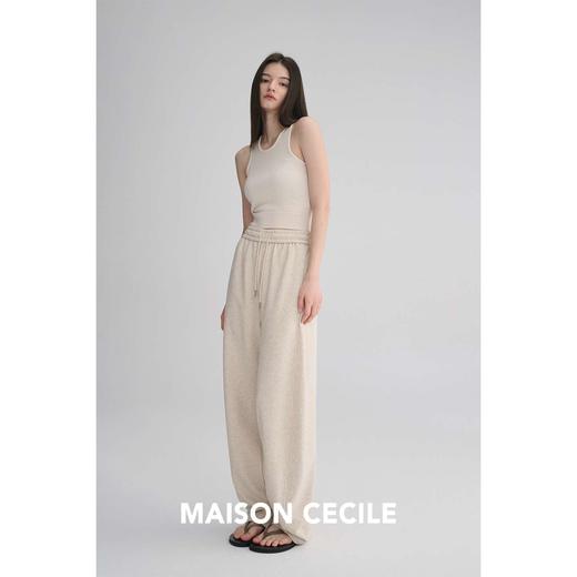 MAISON CECILE 两色|秋冬羊毛软糯舒适设计彩点休闲运动抽绳卫裤 商品图1