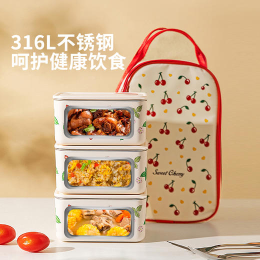 摩登主妇316L不锈钢保温饭盒微波炉加热便当盒上班族2025新款餐盒 商品图3