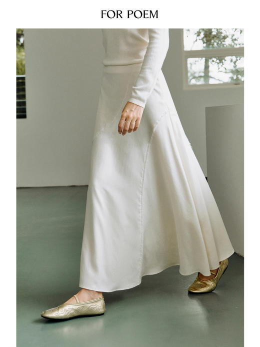 ForPoem 现货 25/FW原创设计秋冬新品破缝结构羊毛鱼尾裙中长款半身裙 商品图0