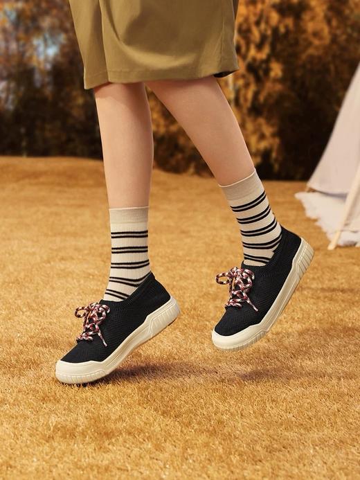 Pansy盼喜日本板鞋女轻便舒适透气百搭飞织休闲鞋2025秋季 商品图1