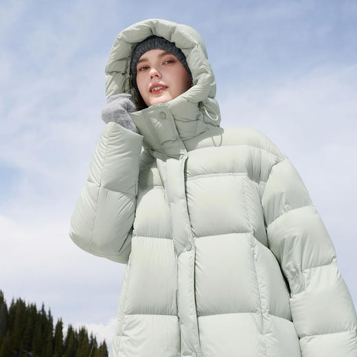 【防水易打理】三彩2025冬季新款90白鸭绒羽绒服宽松长款被子服M 商品图2