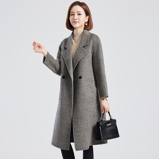 TC 2155115气质双面呢大衣羊毛韩系慵懒宽松大码毛呢外套 商品图1