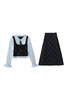 鹿向南「伦艺预科生」韩系学院风设计感女秋季假两件上衣半裙套装 商品缩略图4