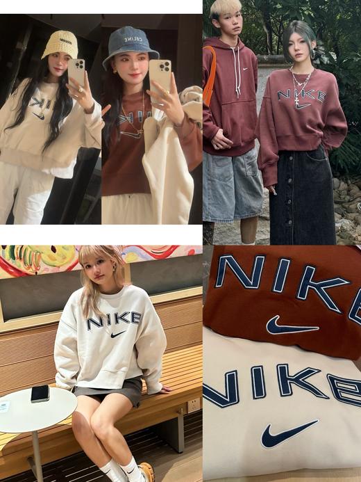 耐家logo图案户外休闲运动圆领套头长袖卫衣 女款（FV7675） 商品图0