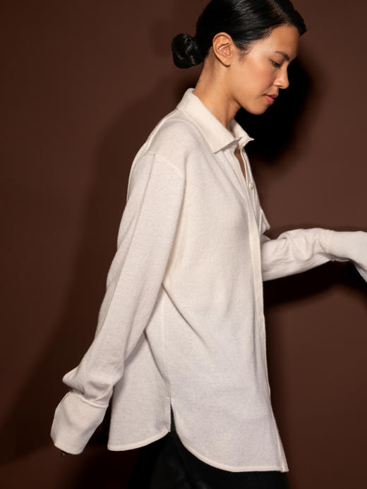 Puree｜#1968 Long Shirt 羊绒长衬衫 [  白 / 驼 / 灰  ] 商品图13