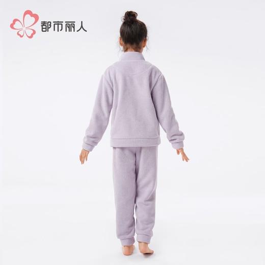 都市丽人睡衣男童女童果粒绒家居服长袖长裤童装摇粒绒套装JHH9C4 商品图3