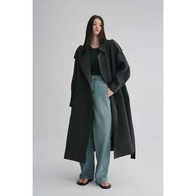 MAISON CECILE 两色|天丝羊毛抗皱垂感松弛廓形双排扣翻领长风衣