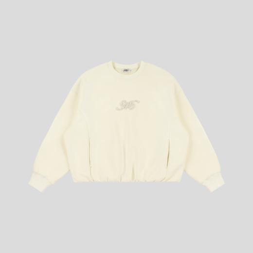 GOODBAI 916 logo仿珍珠绣圆领收腰双层oversize卫衣 商品图1