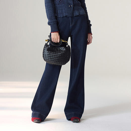 【林栖设计小店】【草木丹宁】雾织山花系列牛仔裤配植物染方巾宽松2025秋季新款阔腿裤1953073 商品图9