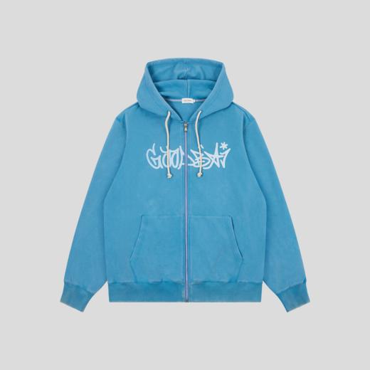 GOODBAI撞色涂鸦logo印花连帽拉链卫衣夹克 商品图2