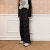 三彩独醒2025冬季新款工装休闲裤松紧腰宽松直筒裤薄绒长裤F 商品缩略图3