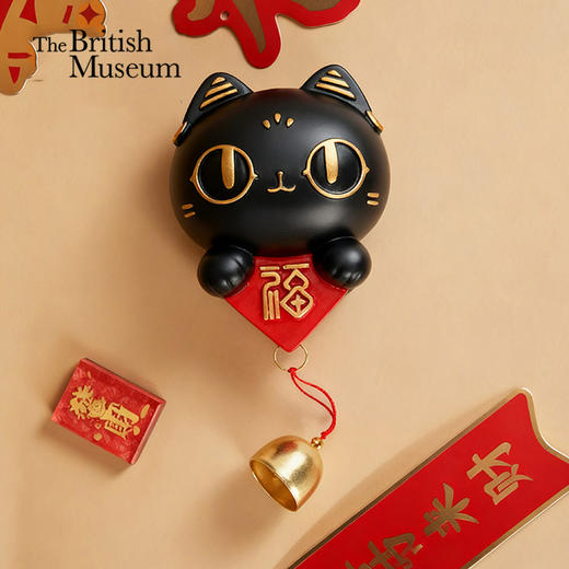 大英博物馆 巴斯特系列 抱福喵 磁吸门铃 商品图0
