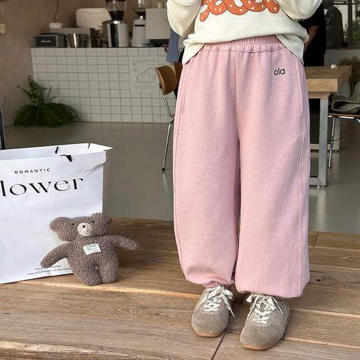 宸之昊2025秋季新品女童裤子儿童韩版宽松耐磨休闲校园运动字母卫裤★ 商品图8