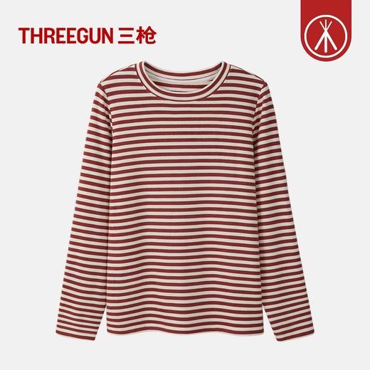 Threegun三枪 雪绒花彩条圆领女衫-T20081A01 商品图4