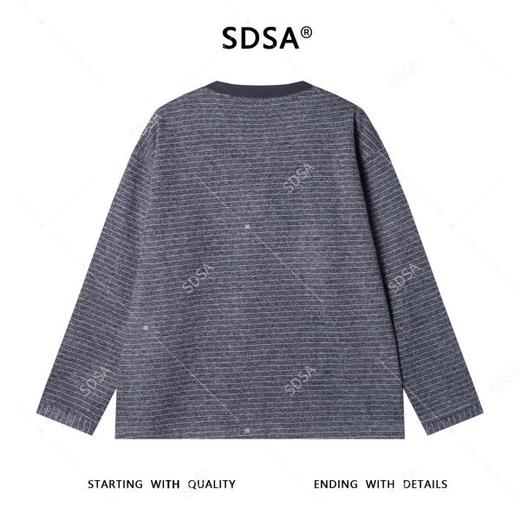 53111SDSA男士秋冬新款痞帅男装拼接撞色条纹领卫衣百搭时尚套头上衣 商品图5