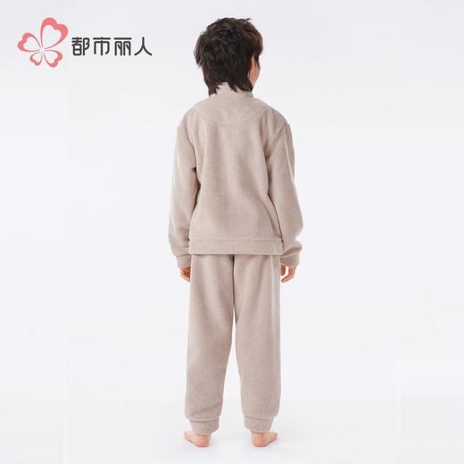 都市丽人睡衣男童女童果粒绒家居服长袖长裤童装摇粒绒套装JHH9C4 商品图6