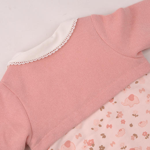 棉果果冬季新品女童可爱夹棉保暖加厚假两件爬衣夹棉连体衣M422722825745 商品图6