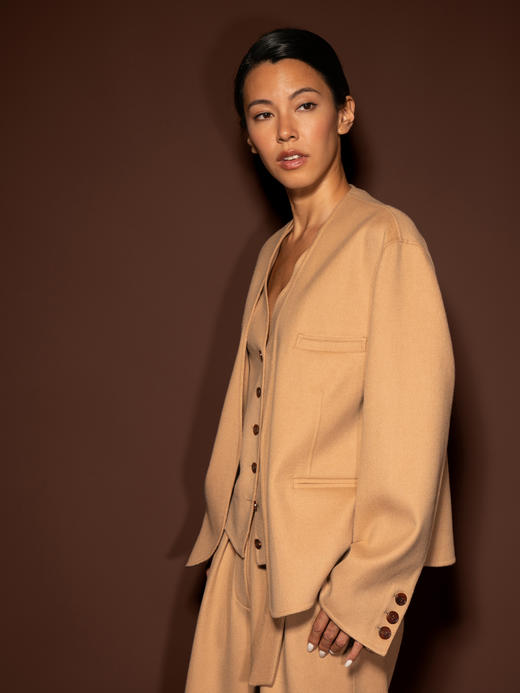 Puree｜#0626 Triangle Blazer 羊绒羊毛西装外套 [  浅蓝 / 浅驼 / 浅灰 ] 商品图3