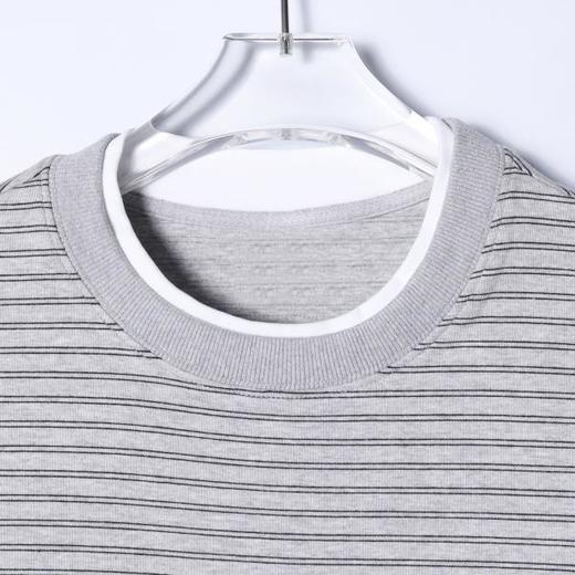 SDSA男士秋冬新款痞帅男装韩版拼接领口撞色条纹圆领卫衣百搭舒适 商品图2