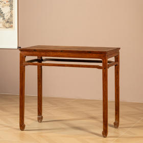 清早期	黄花梨束腰罗锅枨马蹄腿半桌