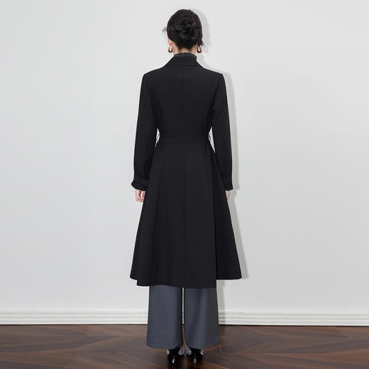 「高货wl」全新升级【铂金会员441/天猫599/差价158】(92931)洛诗琳复古双排扣中长款风衣2025秋季修身收腰系带外套 商品图2