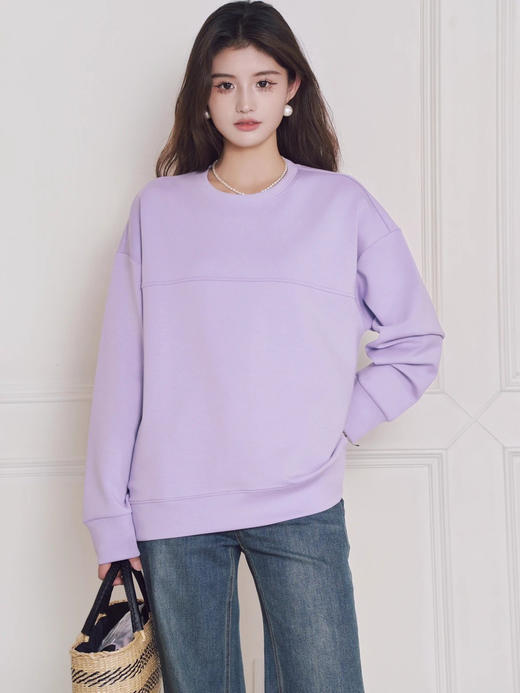 女士莫代尔空气层圆领卫衣 商品图1