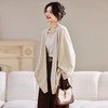 2025秋冬新款慵懒披肩针织开衫中长款微胖长袖外套气质外搭女毛衣 商品缩略图0
