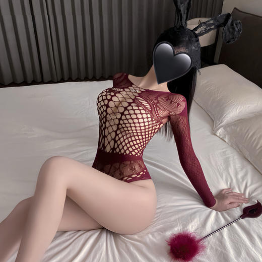 霏慕 辣妹风镂空提花连体网衣7565 情趣内衣性感诱惑 商品图5