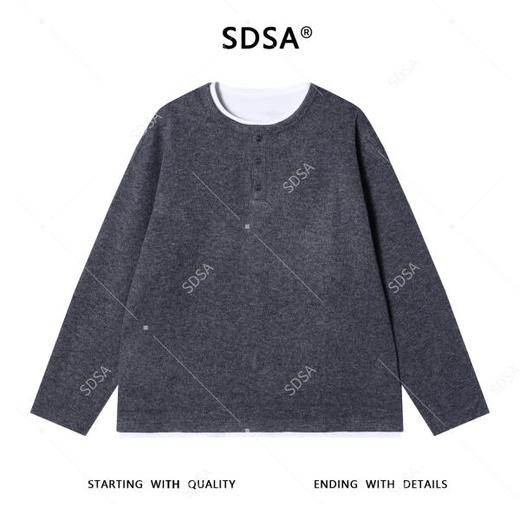958SDSA男士秋冬新款痞帅男装韩版撞色半纽扣圆领假两件卫衣百搭时尚 商品图1