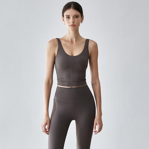 【限时秒】YOGACODE【火树银花系列】玻尿酸U领宽肩带3D聚拢胸垫裸感运动背心女DWB125563 商品图1