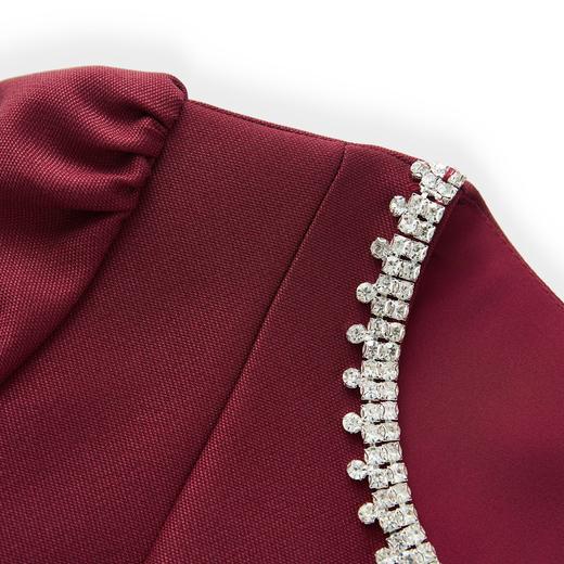 「高货wl」全新升级【铂金会员367/天猫499/差价132】(70425)洛诗琳轻奢重工钉钻连衣裙2025秋季法式气质收腰显瘦A字裙 商品图3