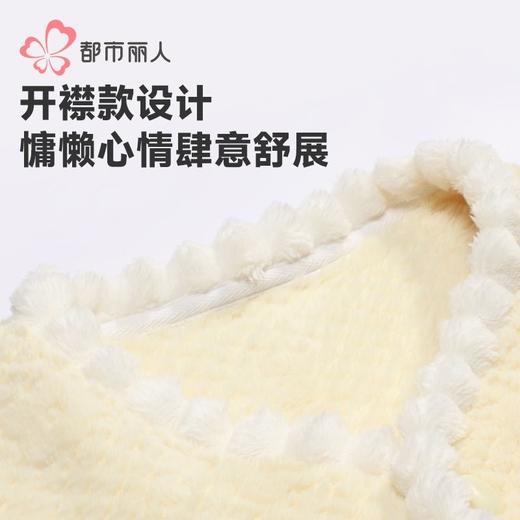 都市丽人睡衣法兰绒提花睡衣女士家居服长袖长裤法兰绒套装LHH1L5 商品图6