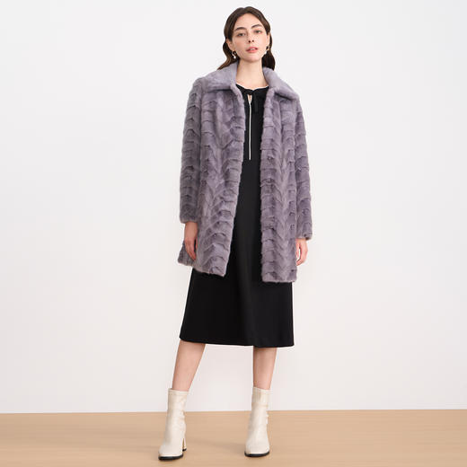 EITIE爱特爱气质立领保暖奢华水貂毛皮草大衣外套2025冬季新款D2593903X 商品图1