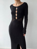 丝所｜S22T006 静海真丝针织前镂空小礼服［ 黑BC ] 商品缩略图0