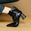 【预售5天】真皮粗跟短靴，时尚高跟尖头马丁靴DB&M6606 商品缩略图4