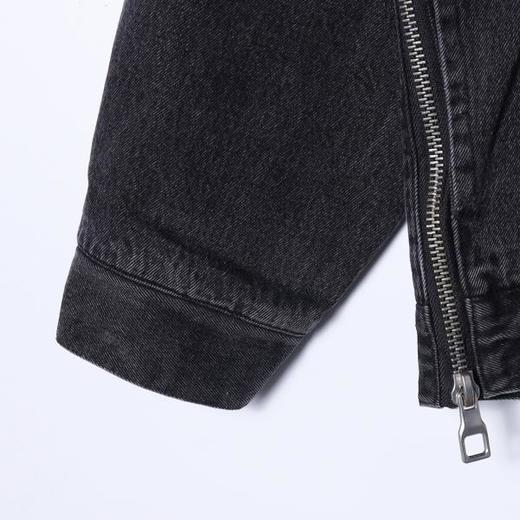 H302SDSA秋冬新款痞帅男装韩版侧边拉链设计假两件翻领牛仔夹克外套 商品图4