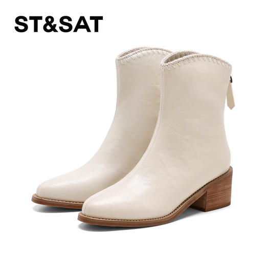 星期六法式优雅风绒里切尔西短靴SSD4116CL0 商品图6