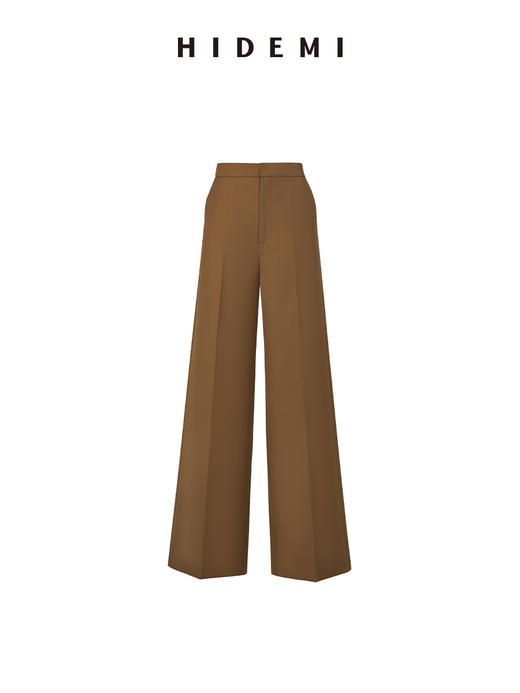 HIDEMI 简约挺括感阔腿长裤 黑色/卡其色 商品图4