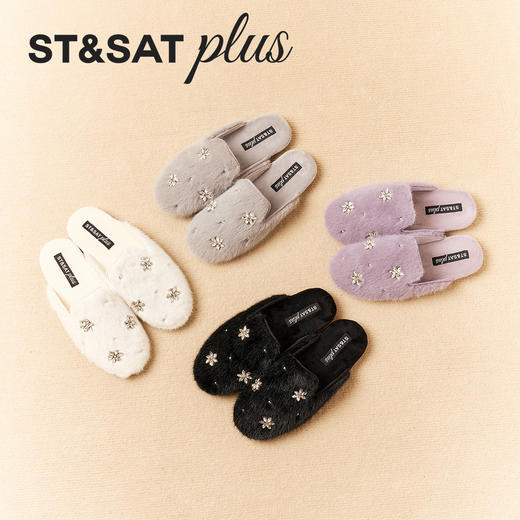 【微醺系列】星期六精致时尚珍珠毛绒穆勒拖SSD4114159 商品图3