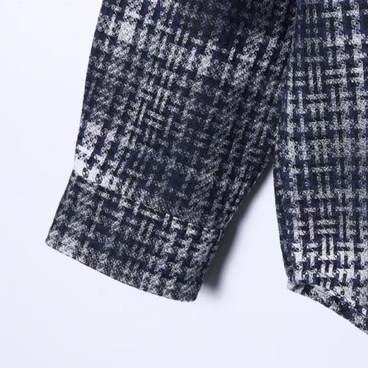 SDSA男士秋冬新款痞帅男装韩版休闲扎染格子纽扣翻领长袖衬衫百搭 商品图3