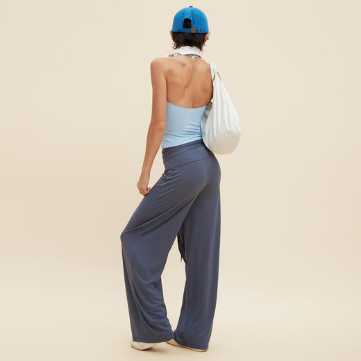 【限时秒】YOGACODE【火树银花系列】慵懒宽松阔腿裤女可拆卸腰带透气垂感遮肉显瘦直筒长裤DWL125601 商品图4