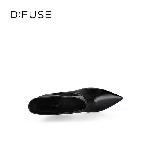 Dfuse迪芙斯2025冬季新款宽筒堆堆靴复古堆皱尖头细跟短靴DFD4116021 商品图9