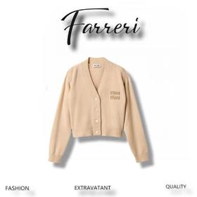 缪家宽松V领长袖羊绒衫